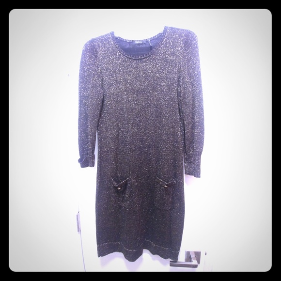 Daisy Fuentes Sweater Dress Small black/gold - Picture 2 of 6